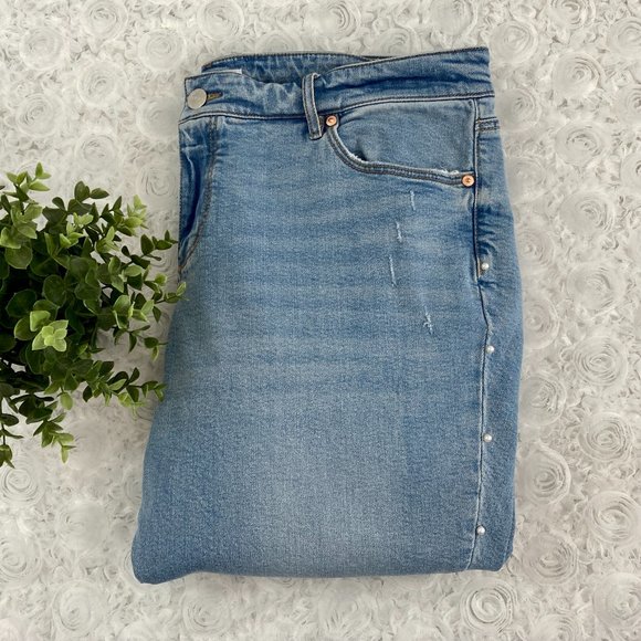 LOFT Denim - LOFT Plus | Modern Skinny Jeans with Faux Pearls